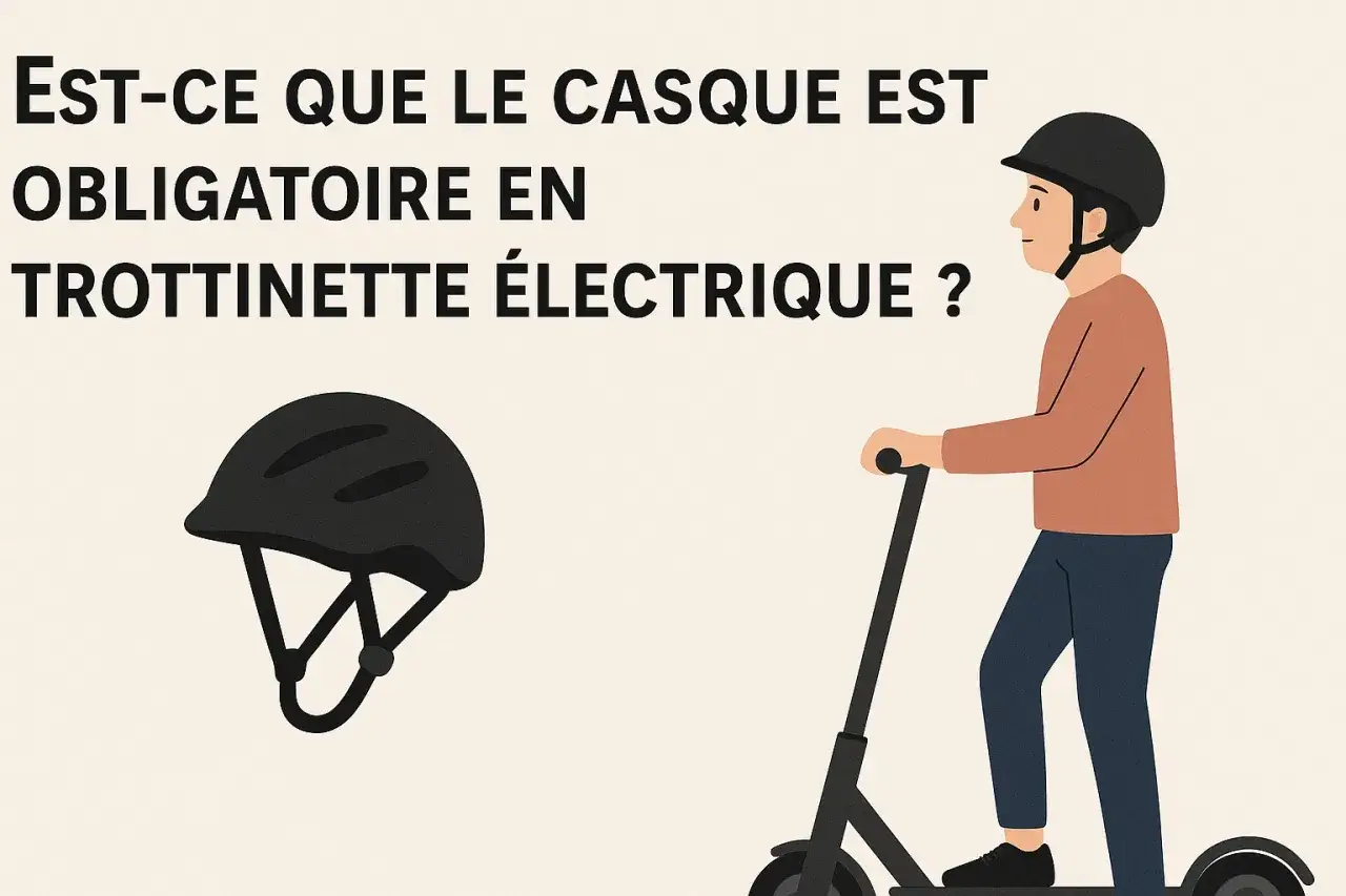 Un homme sur une trottinette électrique porte un casque. La question 