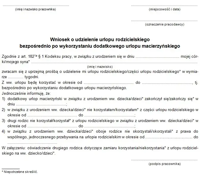 Zdjęcie Oświadczenie Rodzica o Niekorzystaniu z Urlopu Rodzicielskiego - Jak To Zrobić?