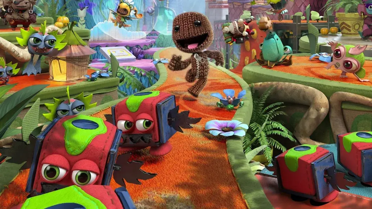 Sackboy i jego przyjaciele w kolorowym świecie, idealni do wspólnej zabawy w **ps5 co op games**.