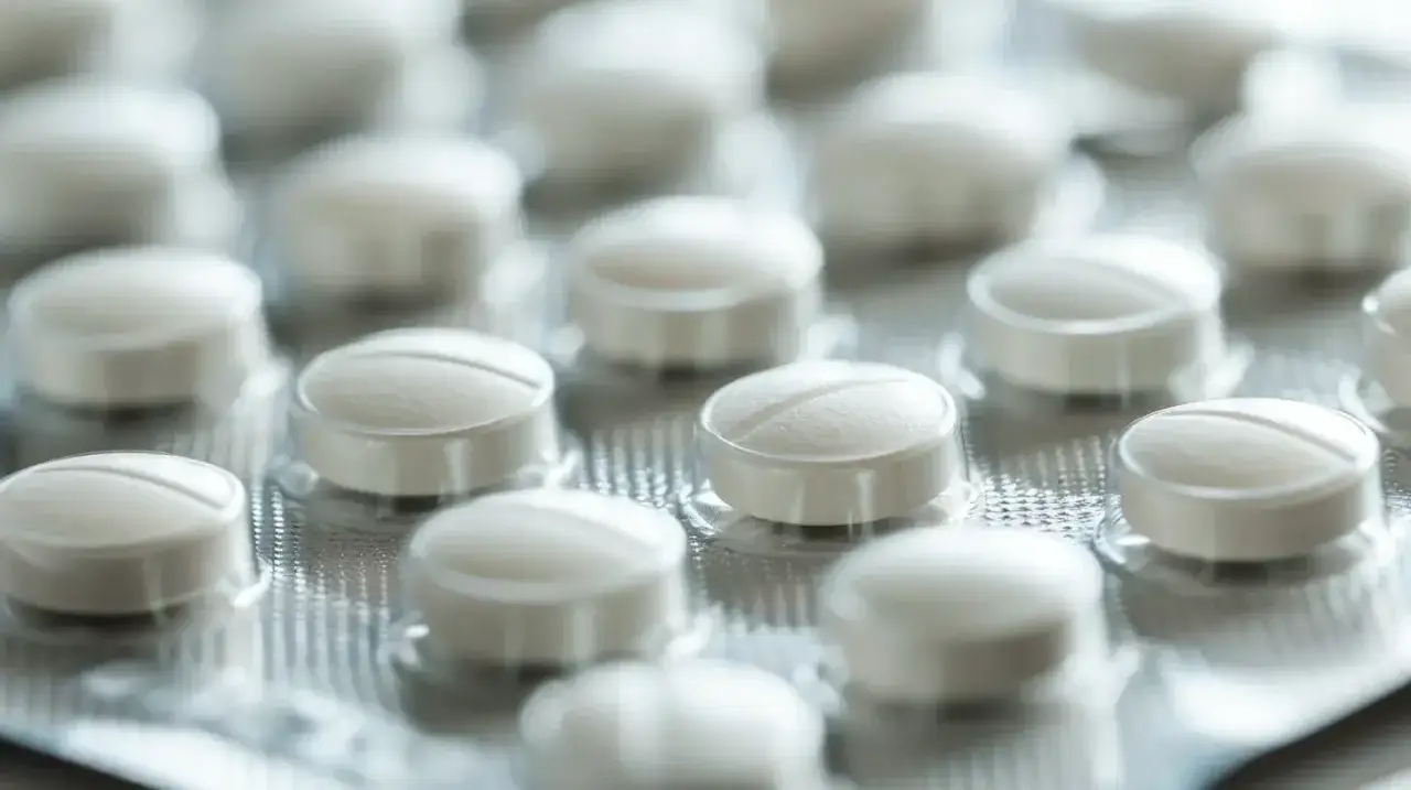 Białe tabletki w blistrze, każda z nacięciem. To naproxen 500, gotowy do ulgi w bólu.