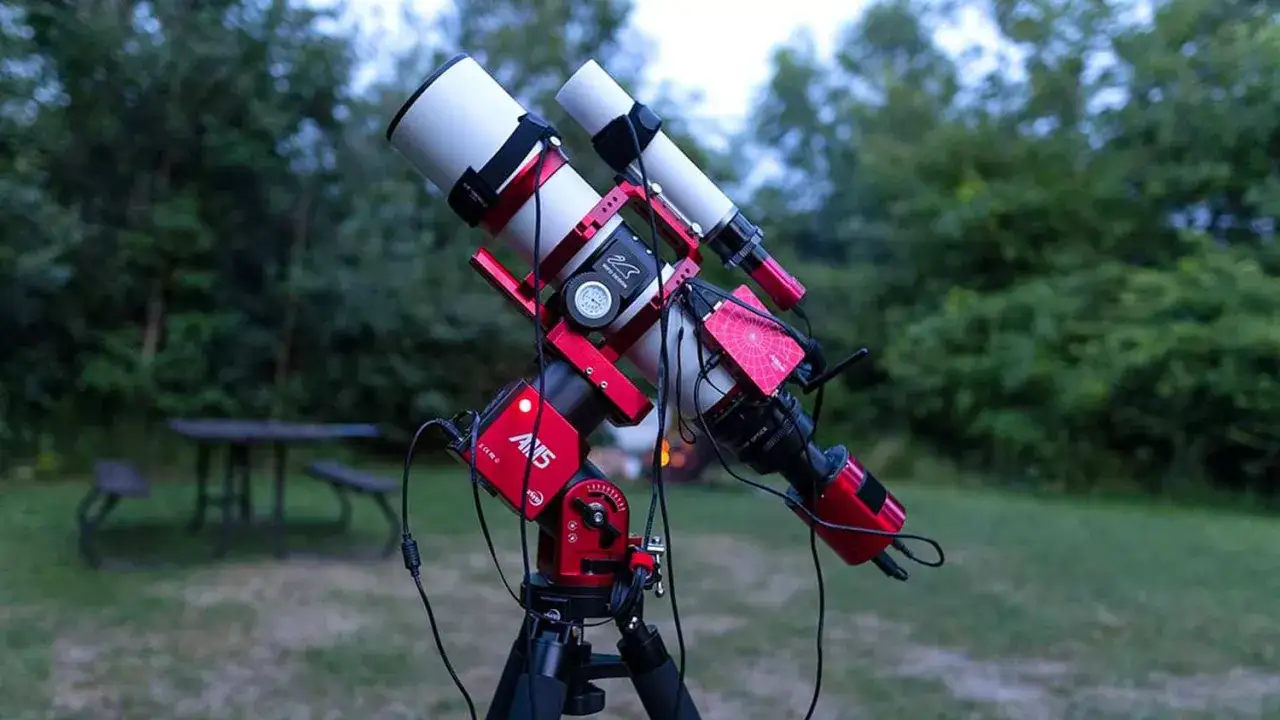 Profesjonalny sprzęt do astrofotografii, gotowy do uchwycenia kosmicznych cudów.