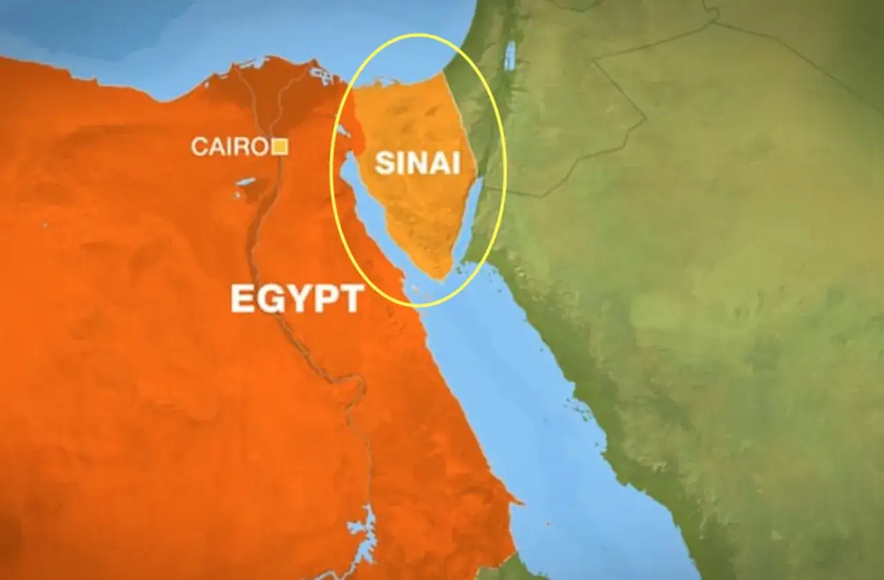 Mapa de Egipto y la pen&iacute;nsula del Sina&iacute;. El Ministerio de Asuntos Exteriores confirma que es seguro viajar a Egipto.