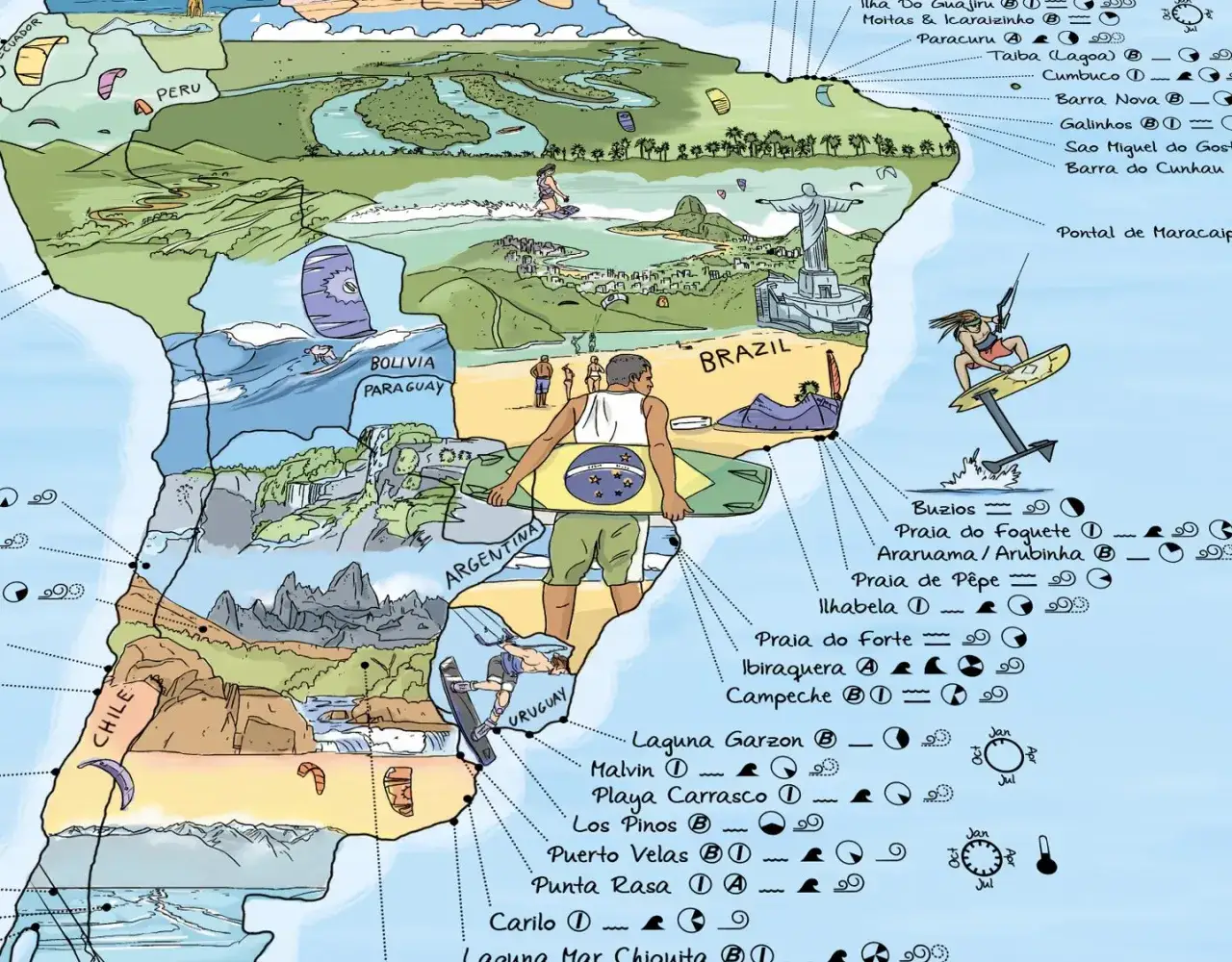 mapa spot&oacute;w windsurfing kitesurfing Polska
