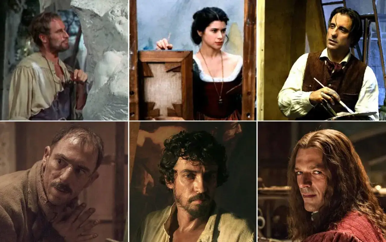 Volti di artisti nei film biografici: uno scultore, una pittrice, un pittore, e altri ritratti di vite creative.
