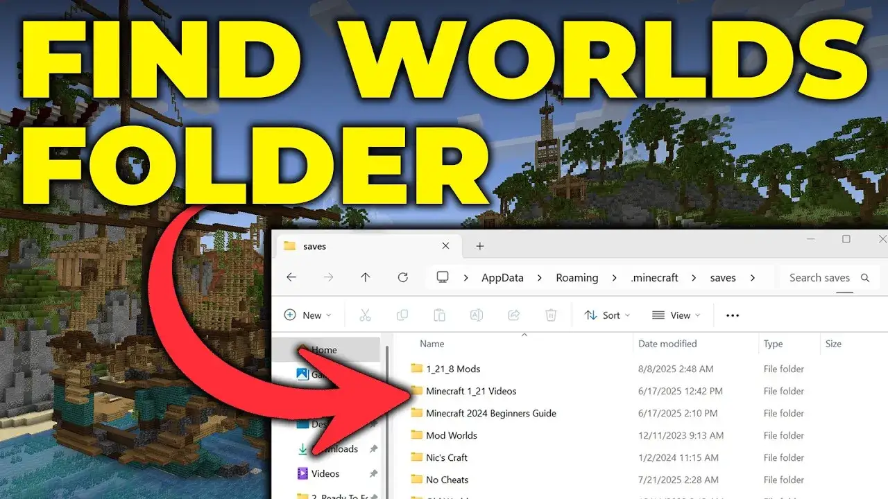Minecraft save folder location