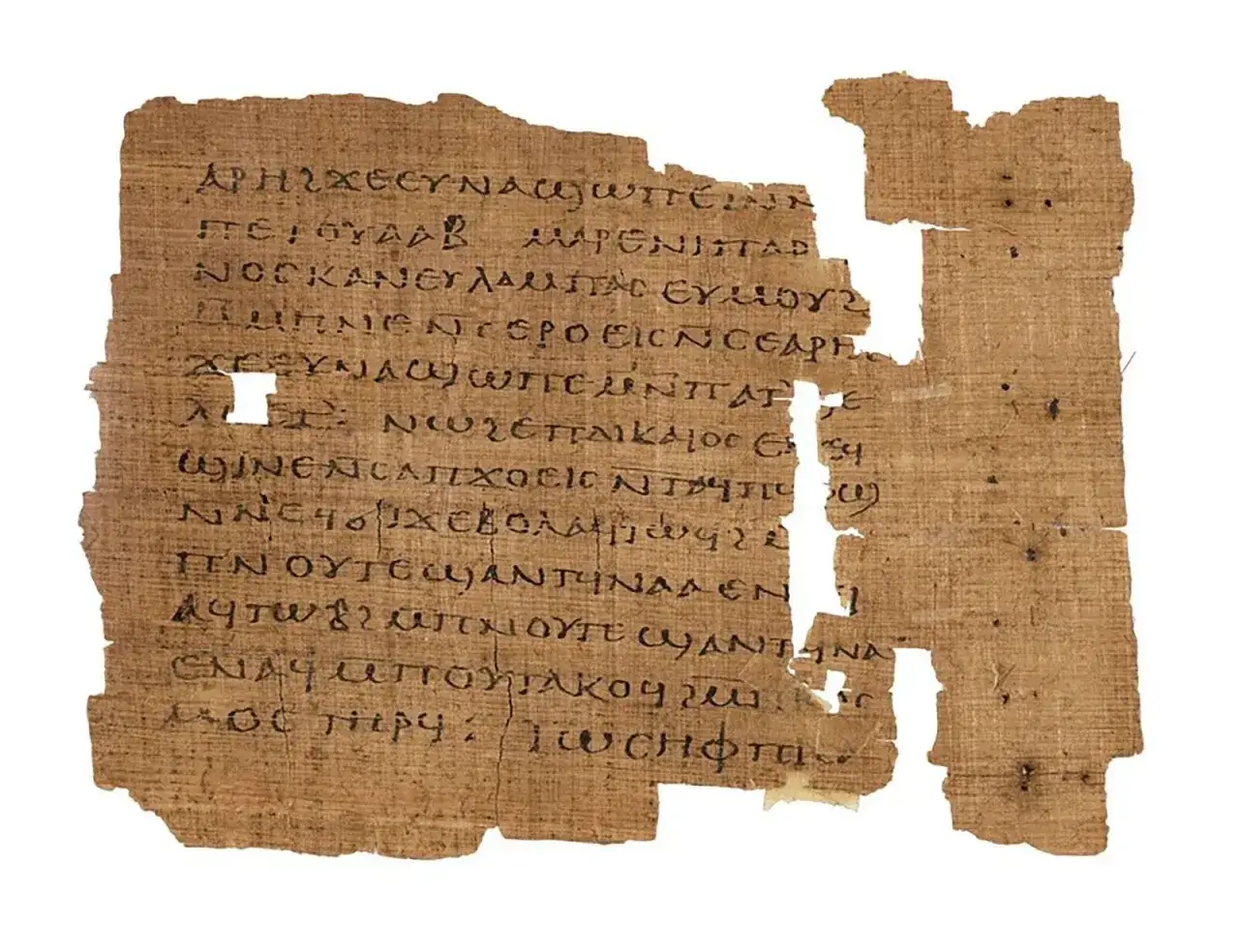 Fragment papirusu z greckim tekstem, być może starożytny dowód, kto napisał pismo święte.