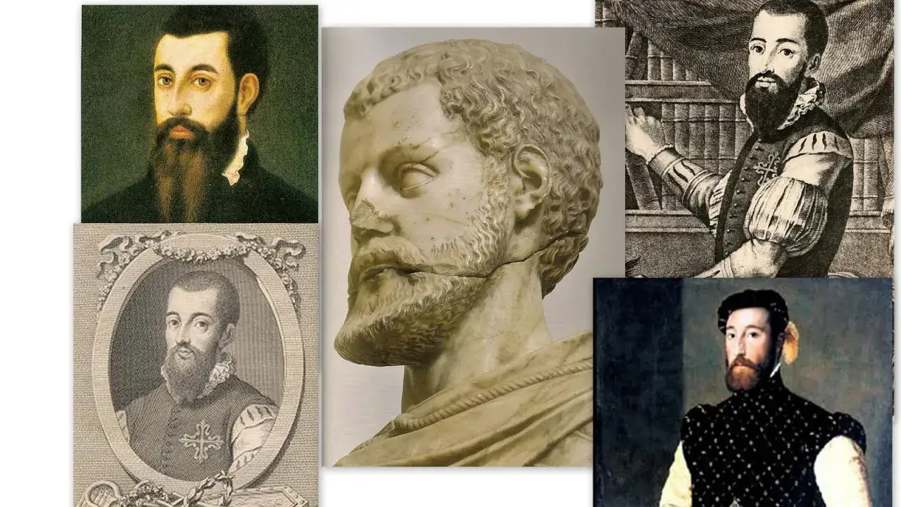 Retratos de Garcilaso de la Vega, poeta y militar español, en diferentes estilos artísticos.