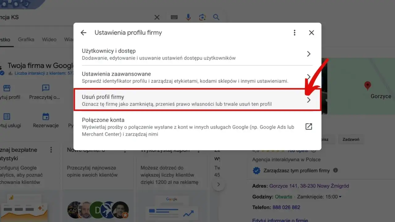 Jak usunąć wizytówkę Google? Wybierz opcję