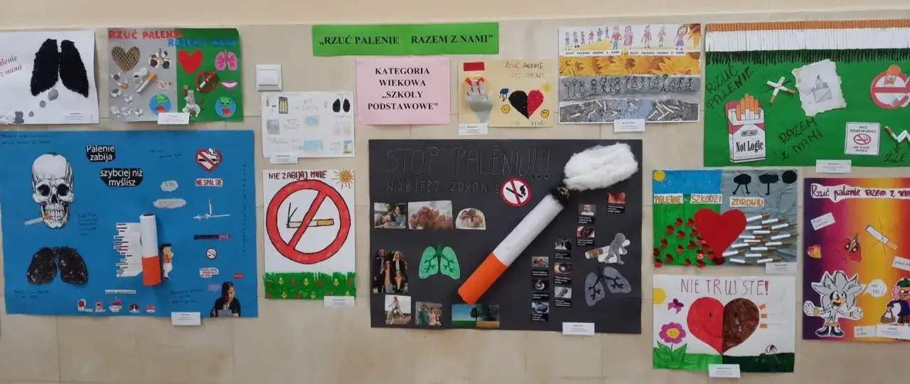 Plakaty antynikotynowe, w tym