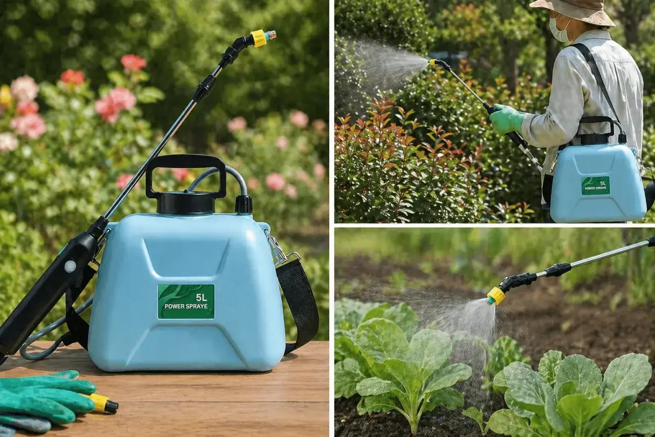 Bekämpa ohyra på rosor och andra växter med denna 5L tryckspruta. Perfekt för trädgårdsarbete.