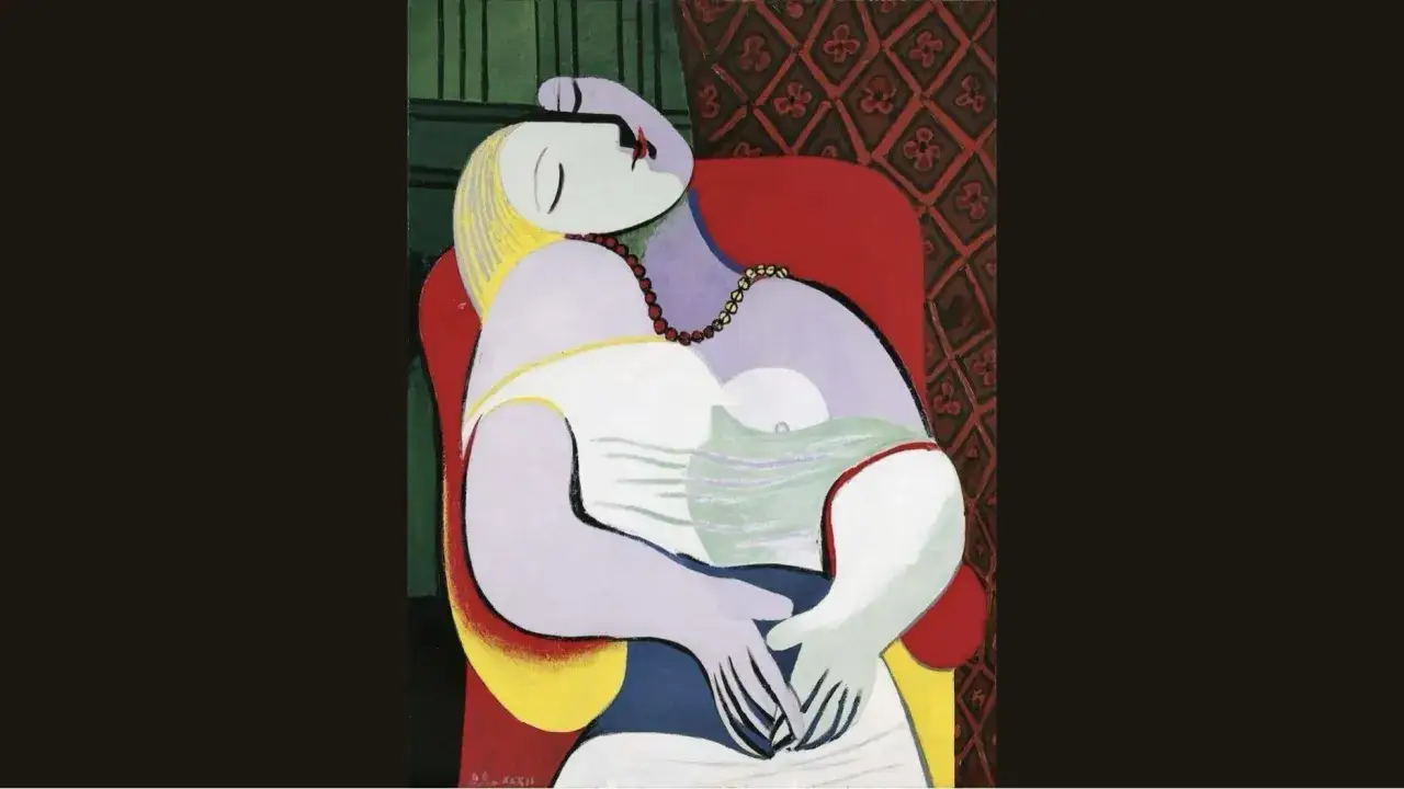 En sovande kvinna i en röd stol, en av många ikoniska Picasso-målningar.
