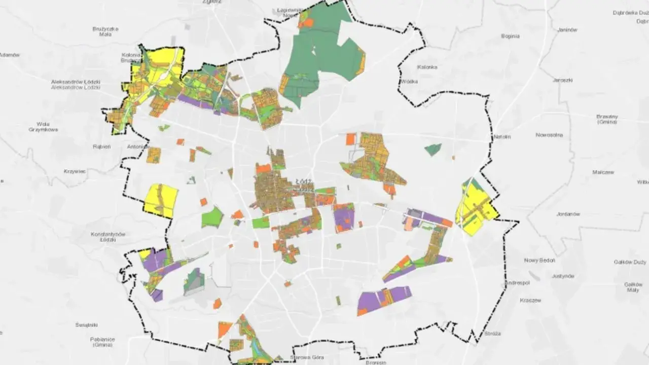 mapa z miejscowym planem zagospodarowania przestrzennego