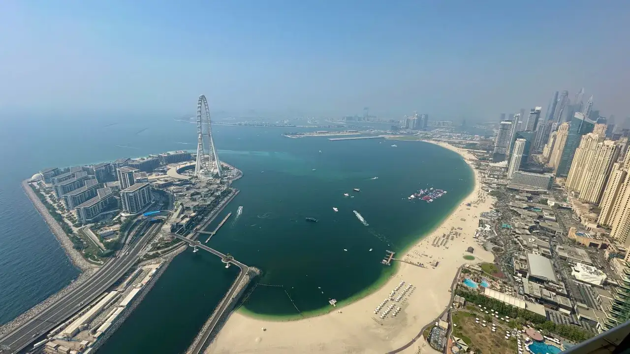 Wykres trendów cen nieruchomości Dubaj lub panorama Dubaju