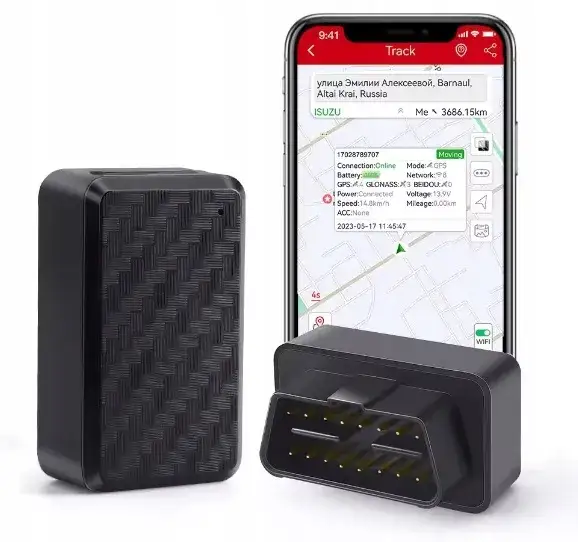r&oacute;żne typy lokalizator&oacute;w GPS do samochodu (przewodowy, bateryjny, OBD)