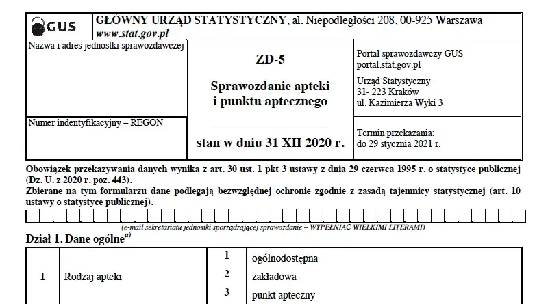 osoba wypełniająca formularz sprawozdania ze stażu
