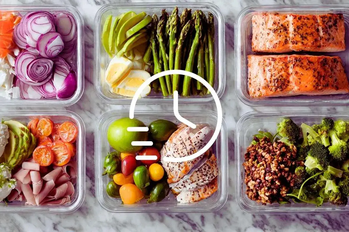 Zdrowe posiłki przygotowane do meal prep. Zestawy na cały dzień, idealne do postu przerywanego 16/8.