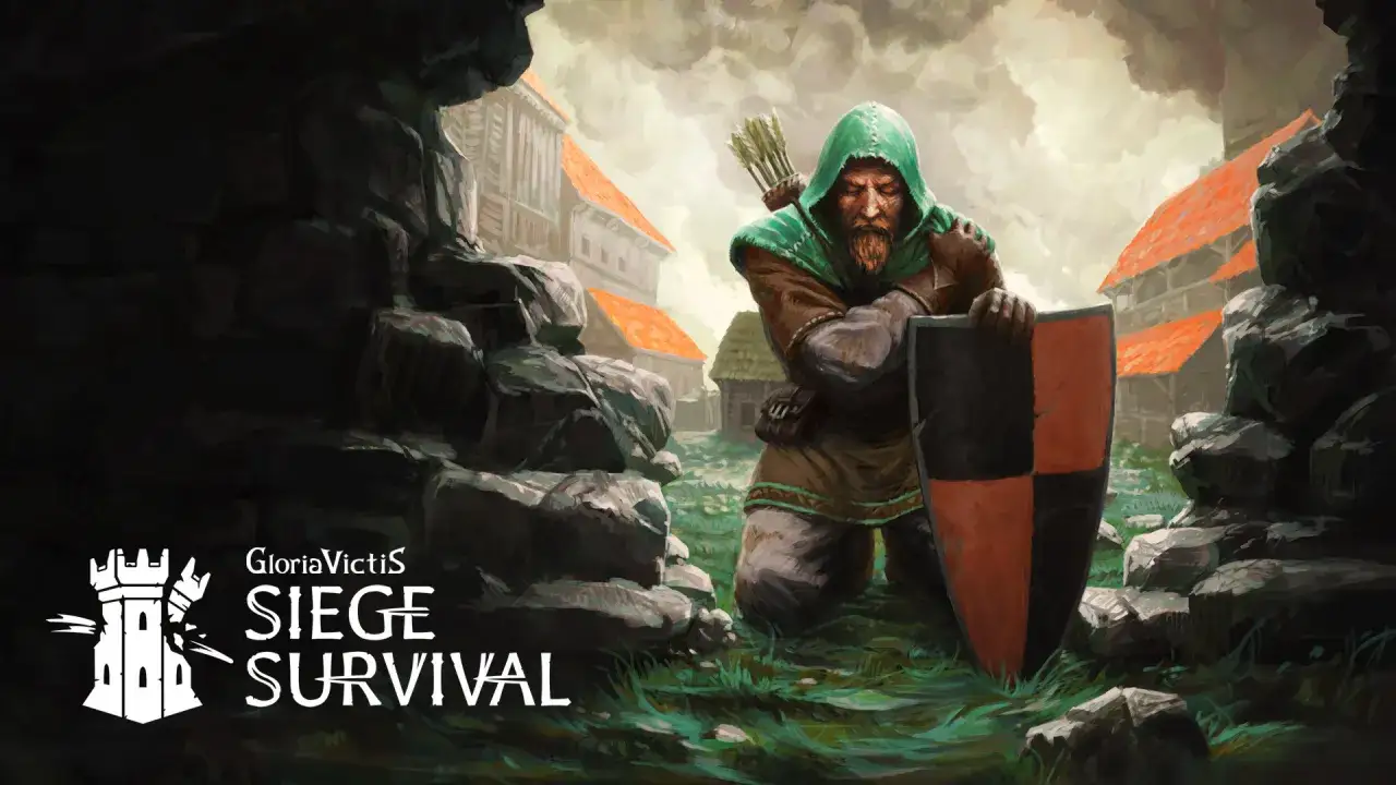 Wojownik z tarczą i łukiem w grze Gloria Victis: Siege Survival.