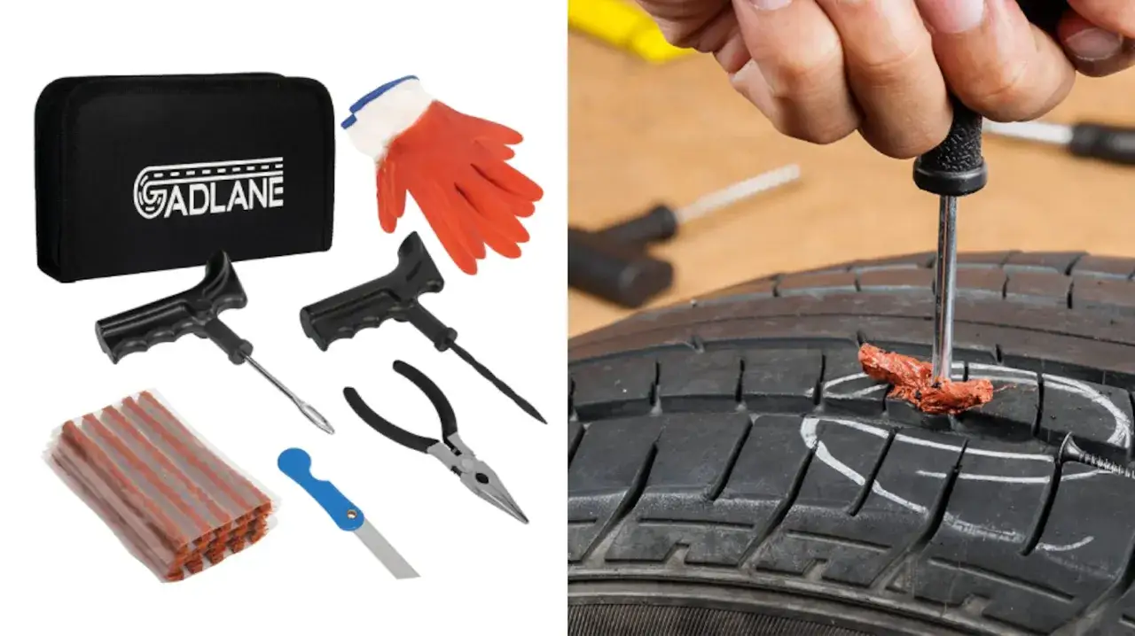 Kit para reparar pinchazos de neumáticos. Aprende cuanto cuesta arreglar un pinchazo tú mismo con estas herramientas.