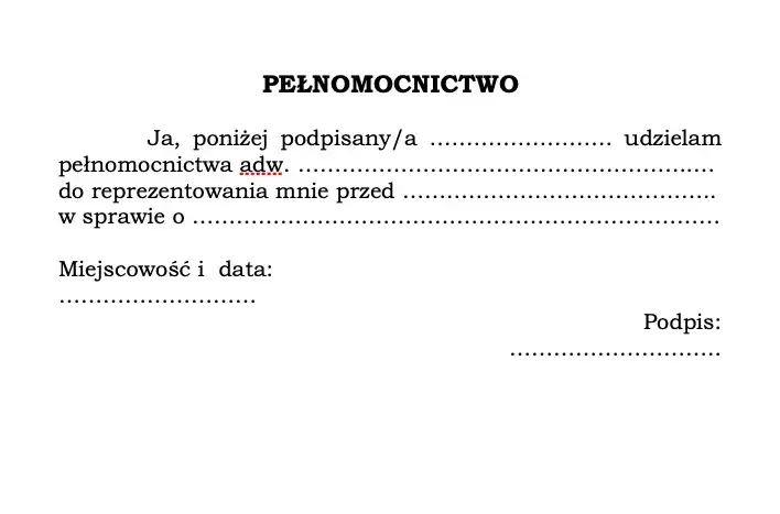Pełnomocnictwo procesowe w sądzie cywilnym