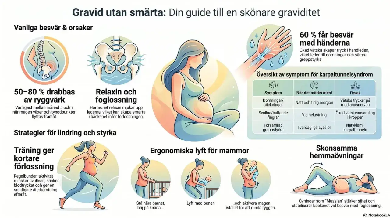 Gravid med ryggsm&auml;rta? L&auml;r dig lyfta gravid p&aring; r&auml;tt s&auml;tt f&ouml;r att minska besv&auml;r.