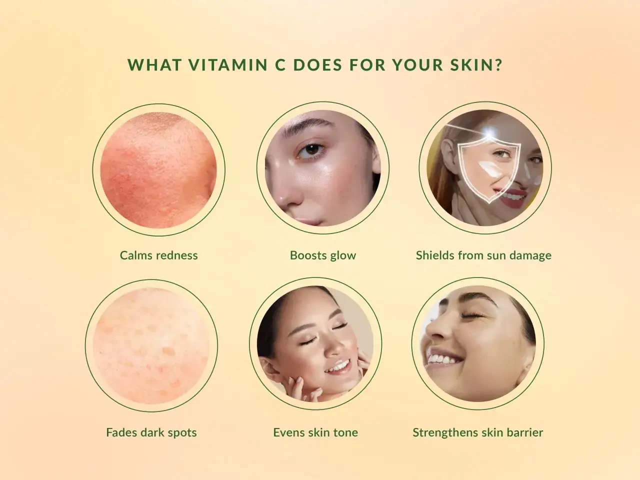 La vitamina C aiuta a ridurre le macchie sulla pelle, uniforma il tono e illumina l'incarnato.