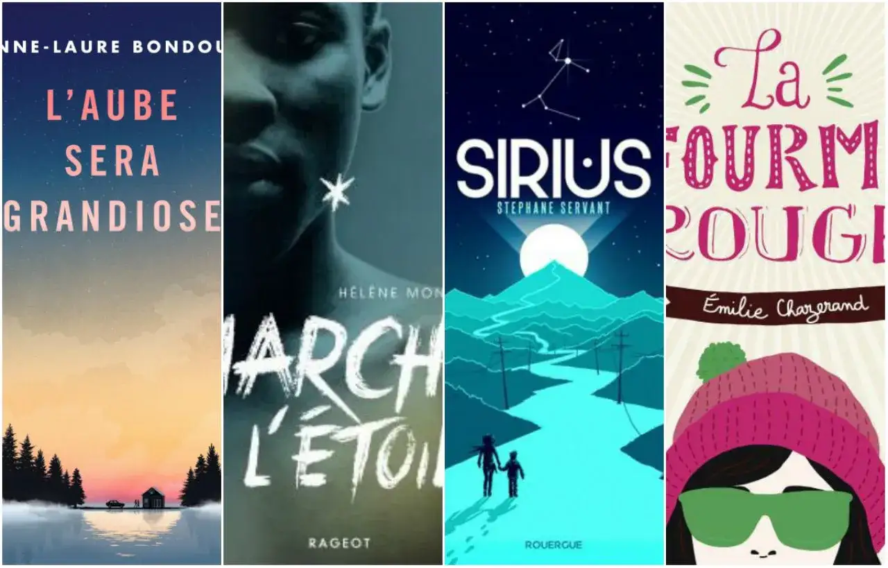 Quatre couvertures de livres pour adolescents :