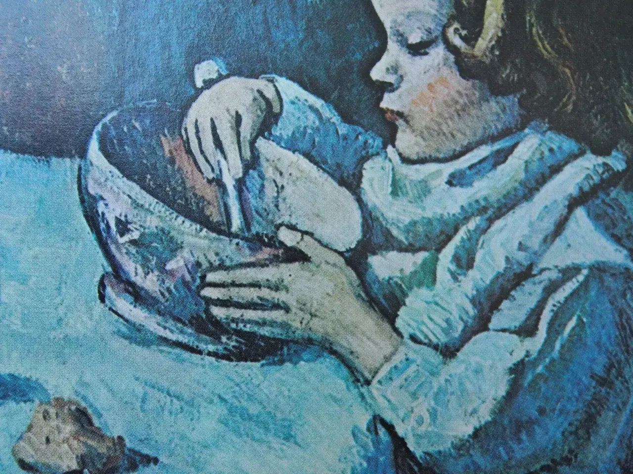 Enfant seul, plong&eacute; dans ses pens&eacute;es, dans la m&eacute;lancolie du picasso periode bleu.