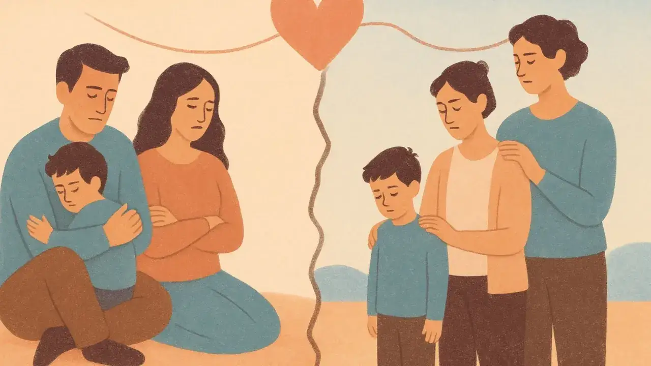 Famiglie divise, cuori spezzati. Le conseguenze sui figli di tossicodipendenti sono visibili nel loro dolore e nella separazione.