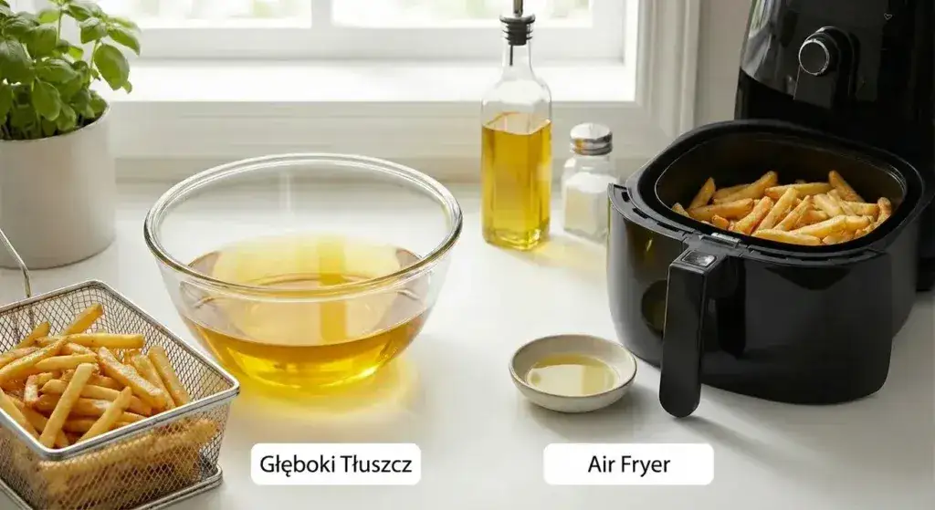 porównanie frytek airfryer i głęboki olej