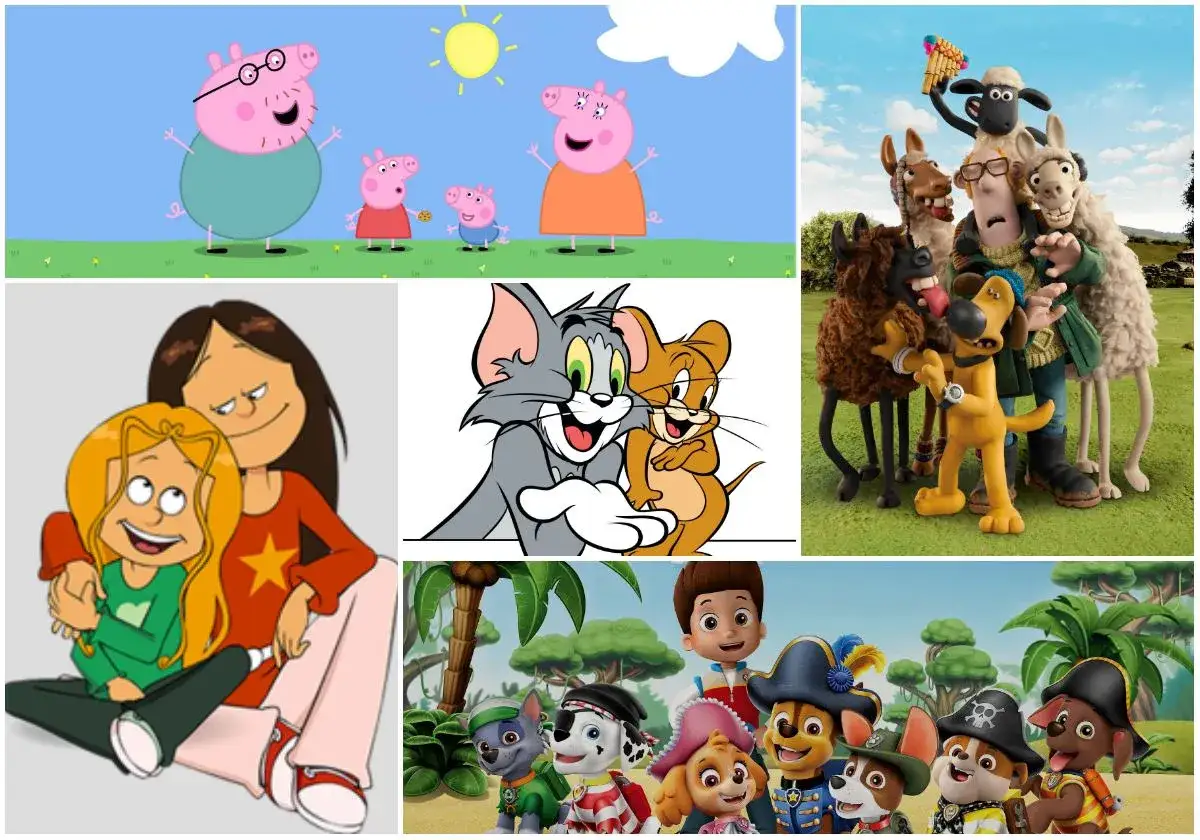 Kolekcja postaci z bajek dla 10 latków: Świnka Peppa, Tom i Jerry, Psi Patrol, Shaun the Sheep i inne.
