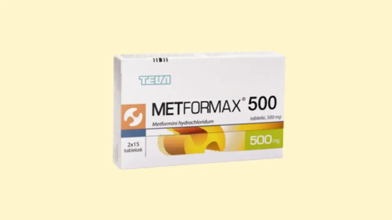 Opakowanie leku Metformax 500 mg, zawierające 2x15 tabletek. To avamina, która pomaga w leczeniu cukrzycy.