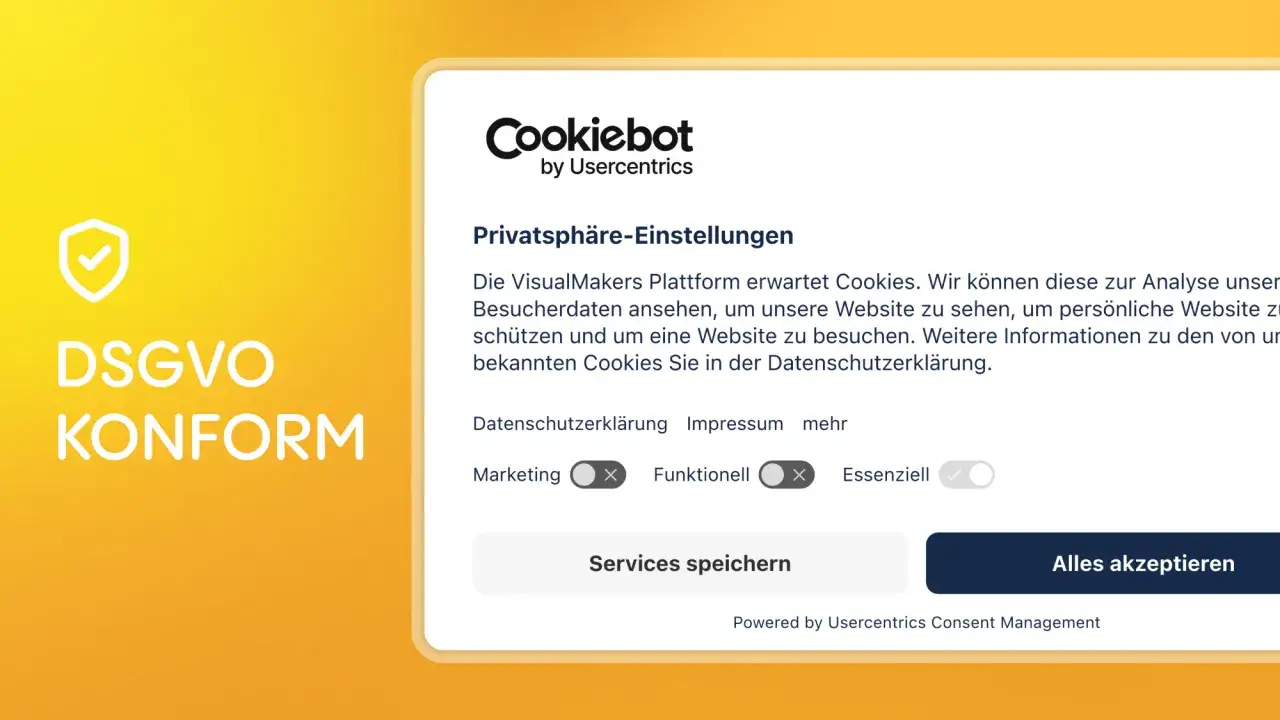 Cookiebot-Banner f&uuml;r DSGVO-konforme Einstellungen. Hier k&ouml;nnen Nutzer ihre Privatsph&auml;re verwalten und Cookies akzeptieren.
