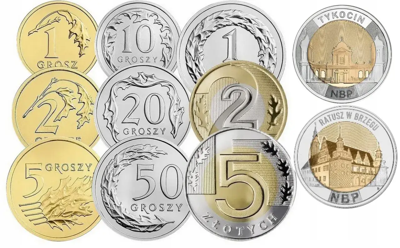 Przedmioty ważące 20 gramów, monety 5 zł, spinacze, kostki do gry