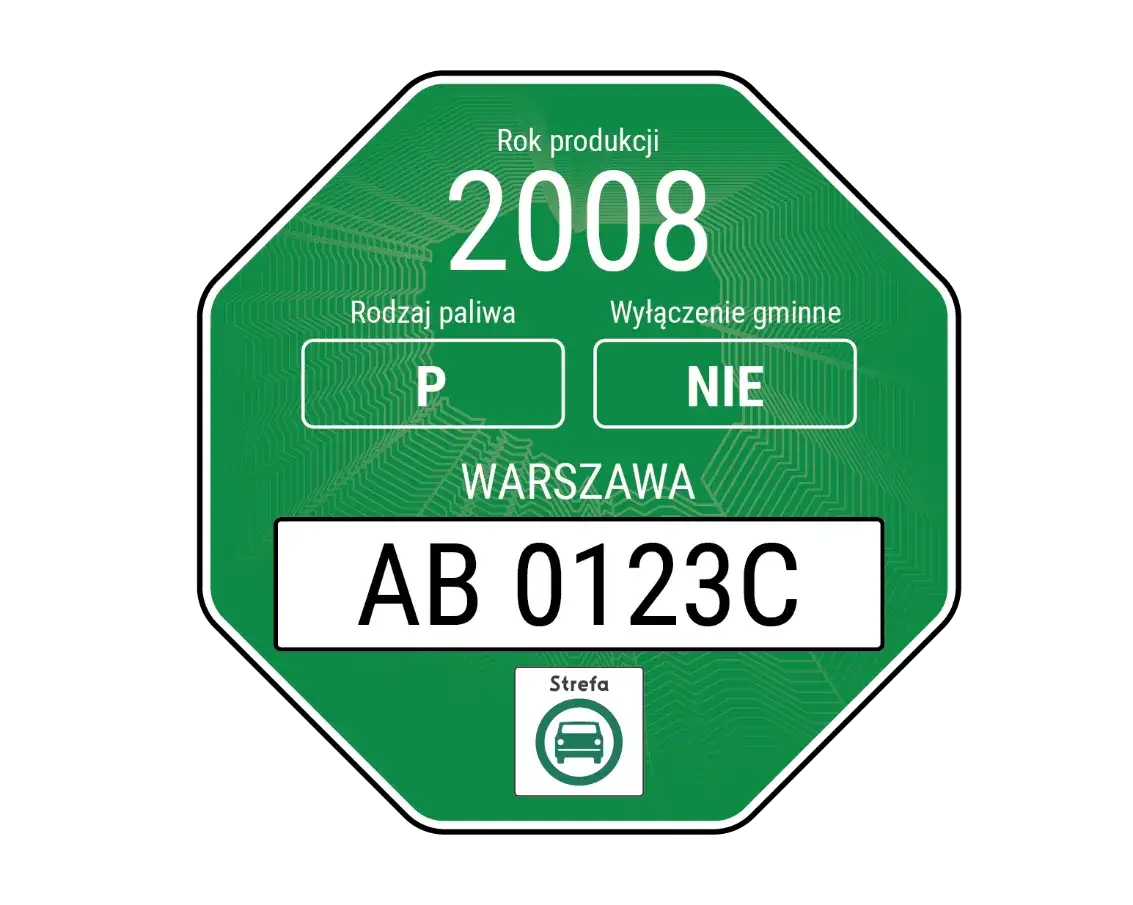 nalepka strefa czystego transportu