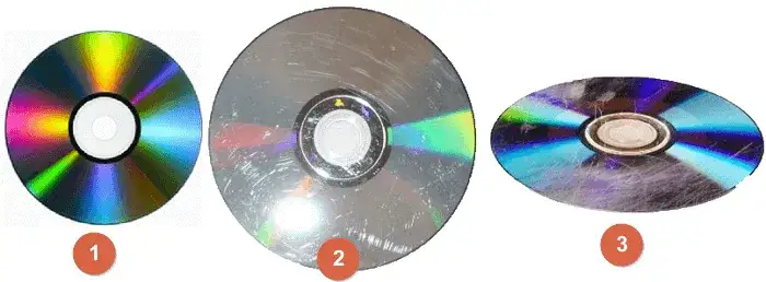 Porysowana płyta CD przed i po naprawie