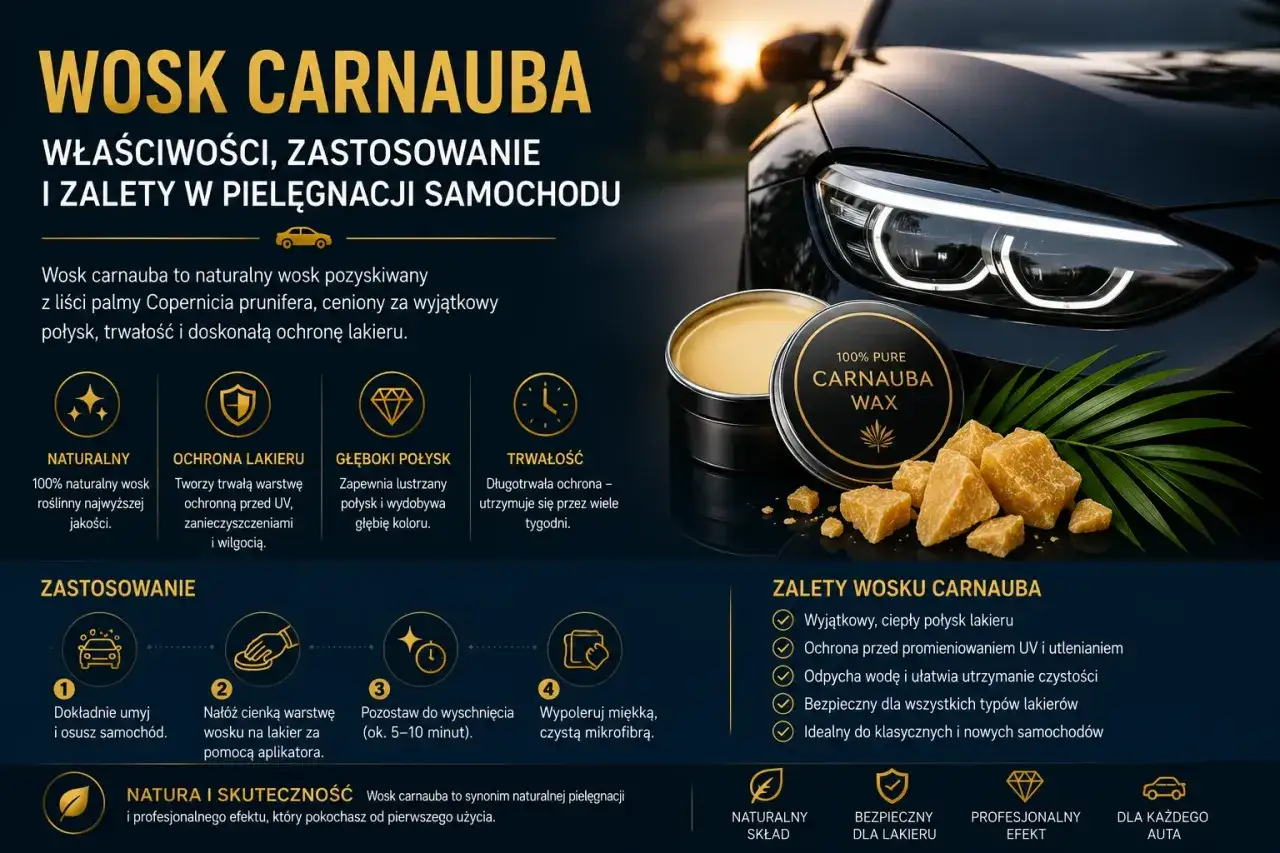 Wosk carnauba: naturalny blask i ochrona dla Twojego auta. Poznaj jego właściwości i zastosowanie.
