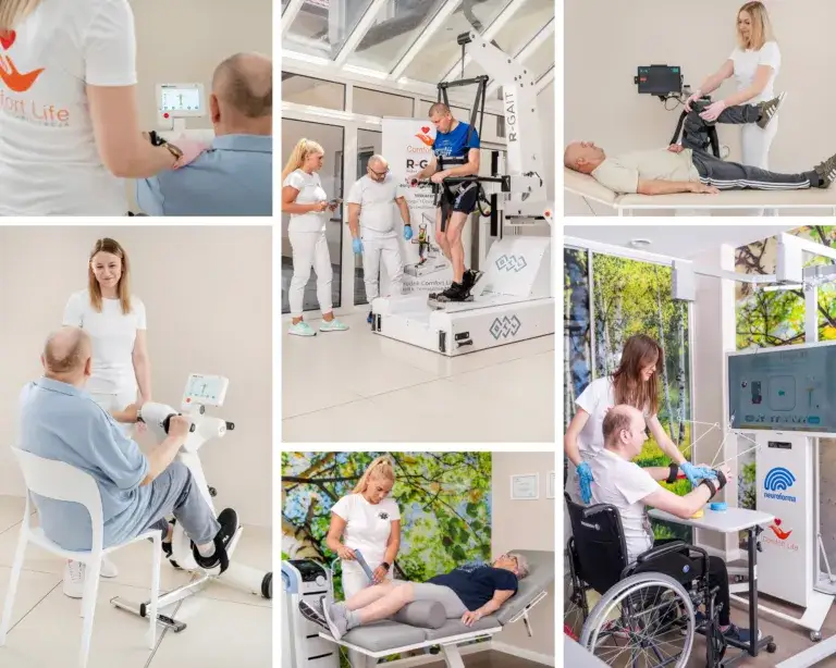 Pacjenci w różnych scenariuszach rehabilitacji (np. po operacji, udarze, z bólem kręgosłupa)