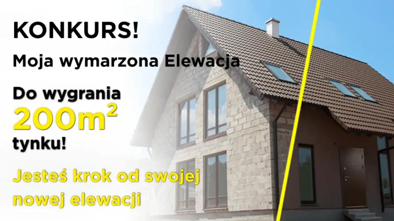 Konkurs na wymarzoną elewację! Do wygrania 200m² tynku na ścianę. Zdobądź nową elewację dla swojego domu.
