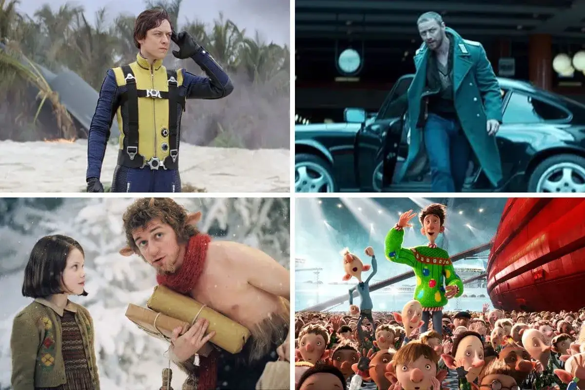 James McAvoy i hans roller i filmer: som mutant, som faun i Narnia, och i en animerad film.