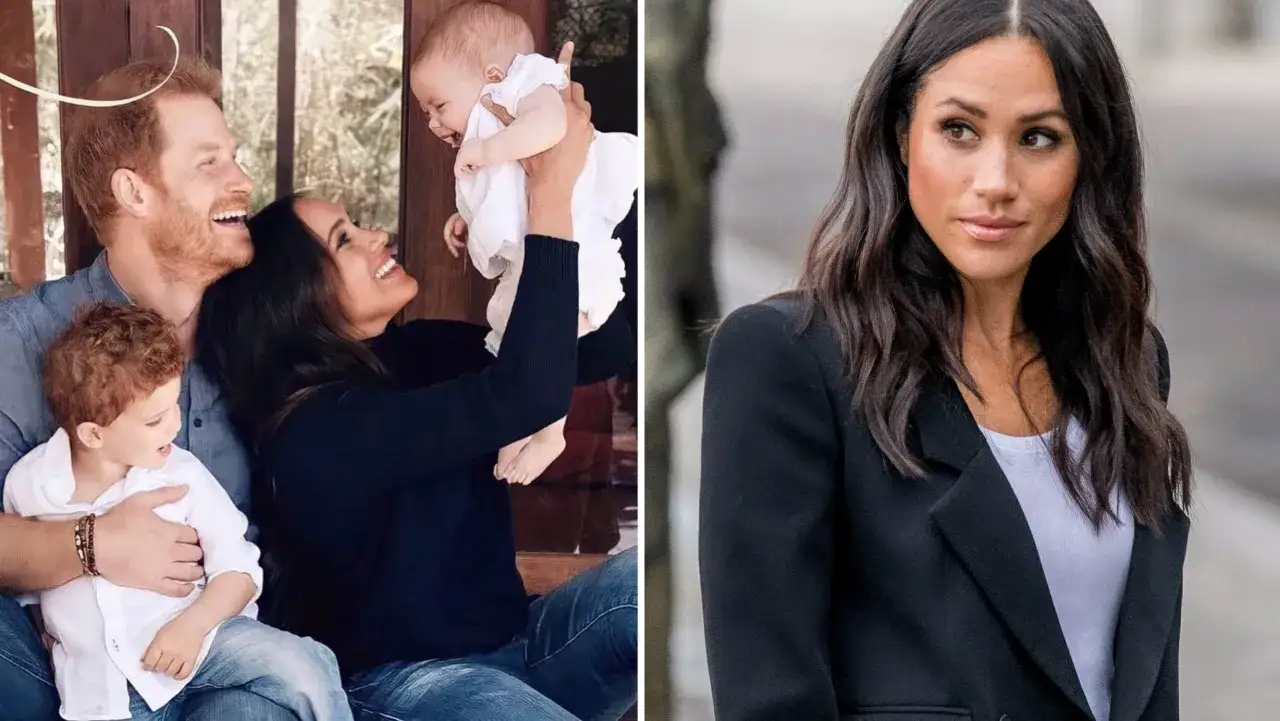 Meghan Markle med sina barn, en lycklig familj.