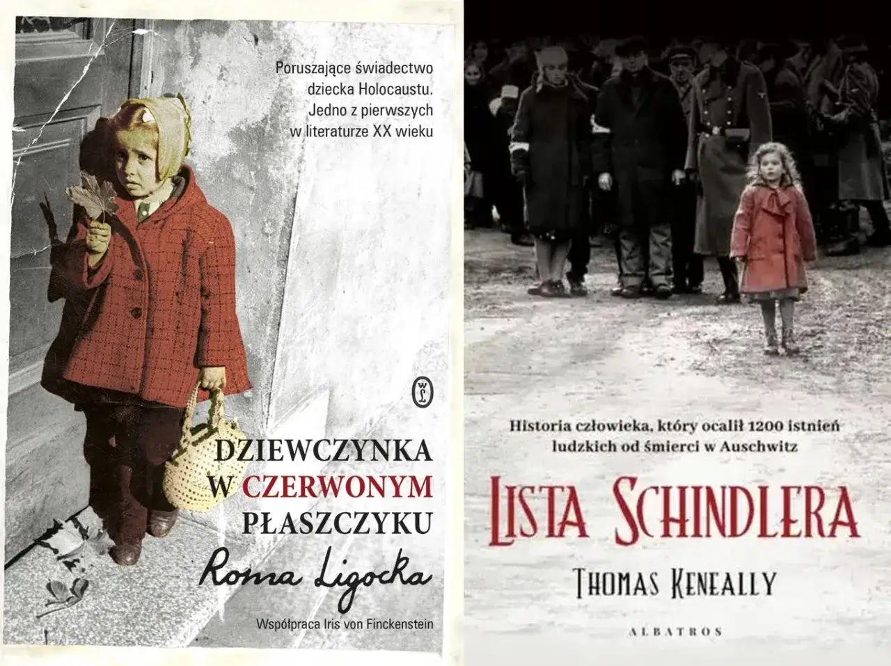 Dziewczynka w czerwonym płaszczyku na okładce książki Romy Ligockiej, obok okładka 