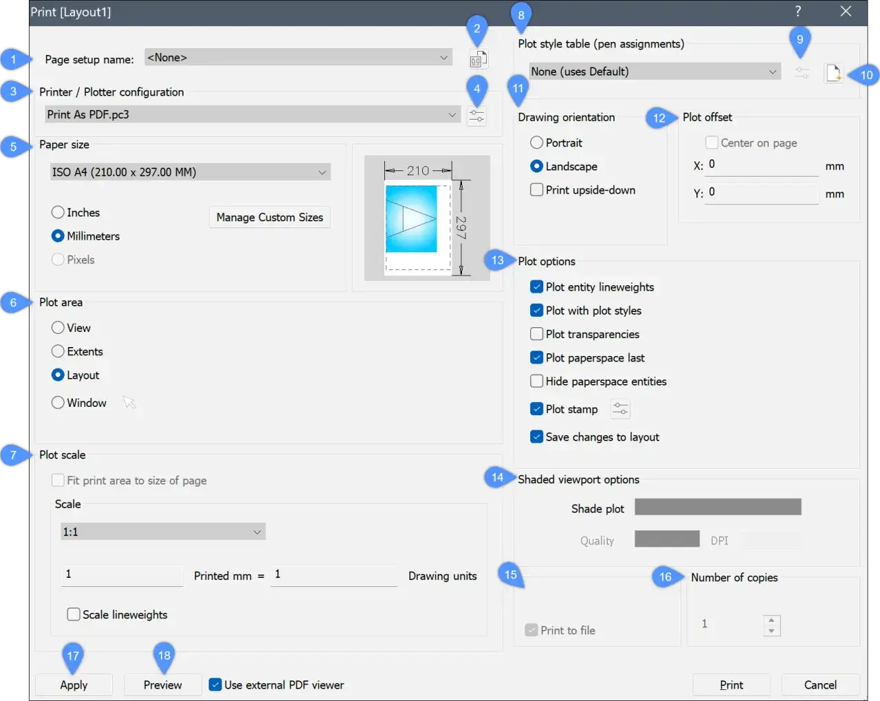 okno dialogowe drukowania windows