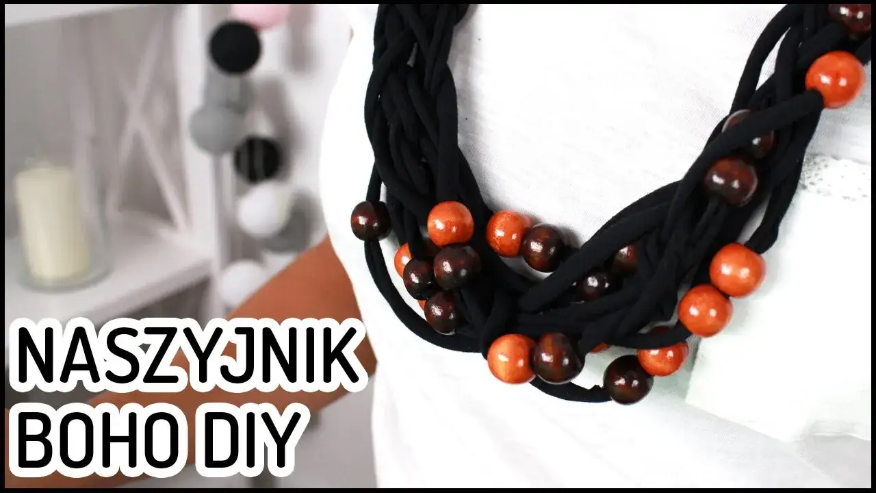 naszyjnik z materiałowych korali tutorial