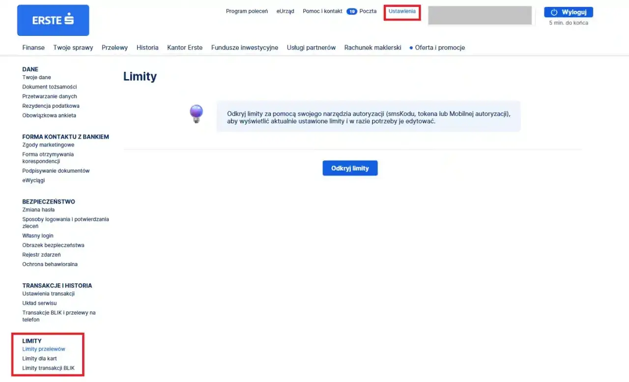 Ustawienia limitów przelewów, kart i transakcji BLIK. Sprawdź, ile można wpłacić na konto.