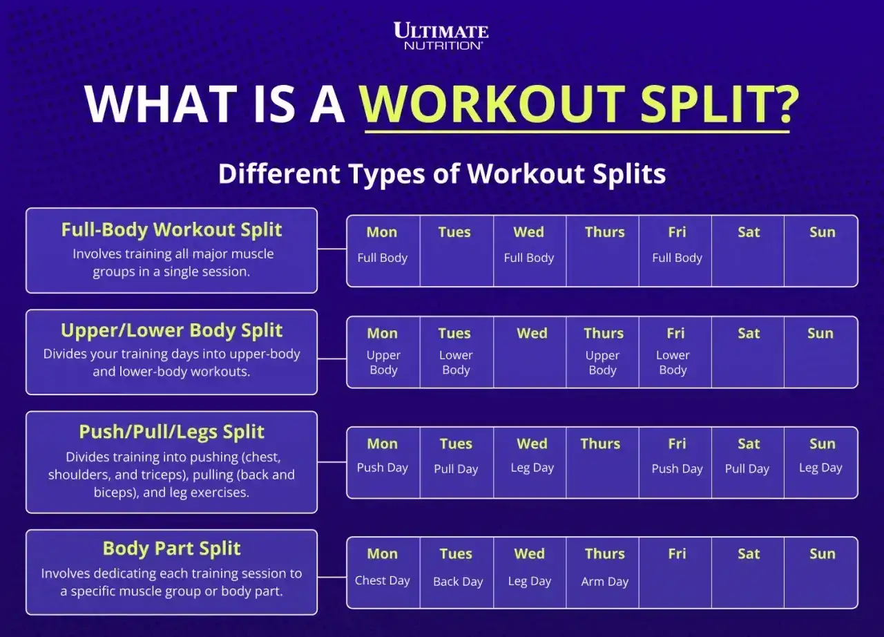 Plan treningowy push/pull/legs dzieli ćwiczenia na dni pchające, ciągnące i nogi.