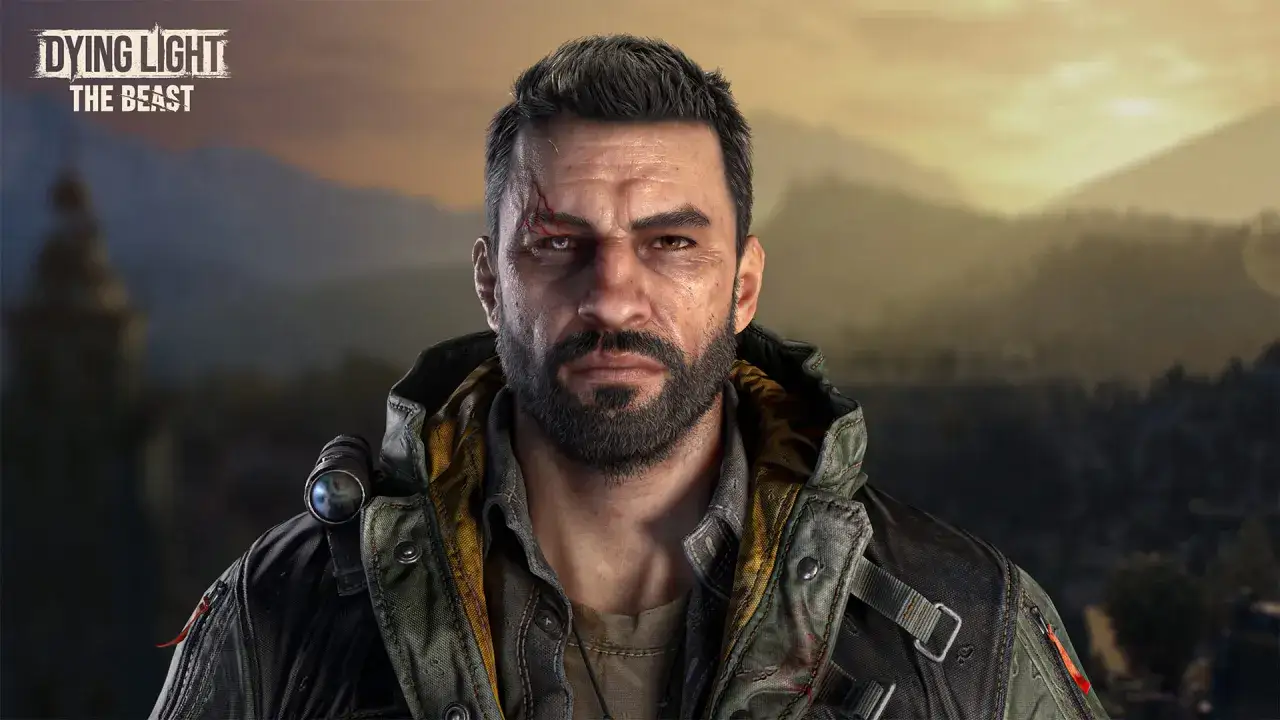 Kyle Crane, z blizną na twarzy i groźnym spojrzeniem, gotowy na walkę z potworami w świecie Dying Light.