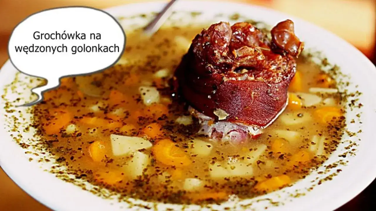 talerz grochówki z golonką