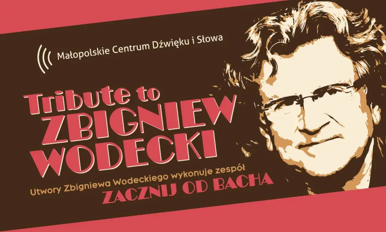 Portret Zbigniewa Wodeckiego. Tribute to Zbigniew Wodecki. Utwory Zbigniewa Wodeckiego wykonuje zesp&oacute;ł Zacznij od Bacha.