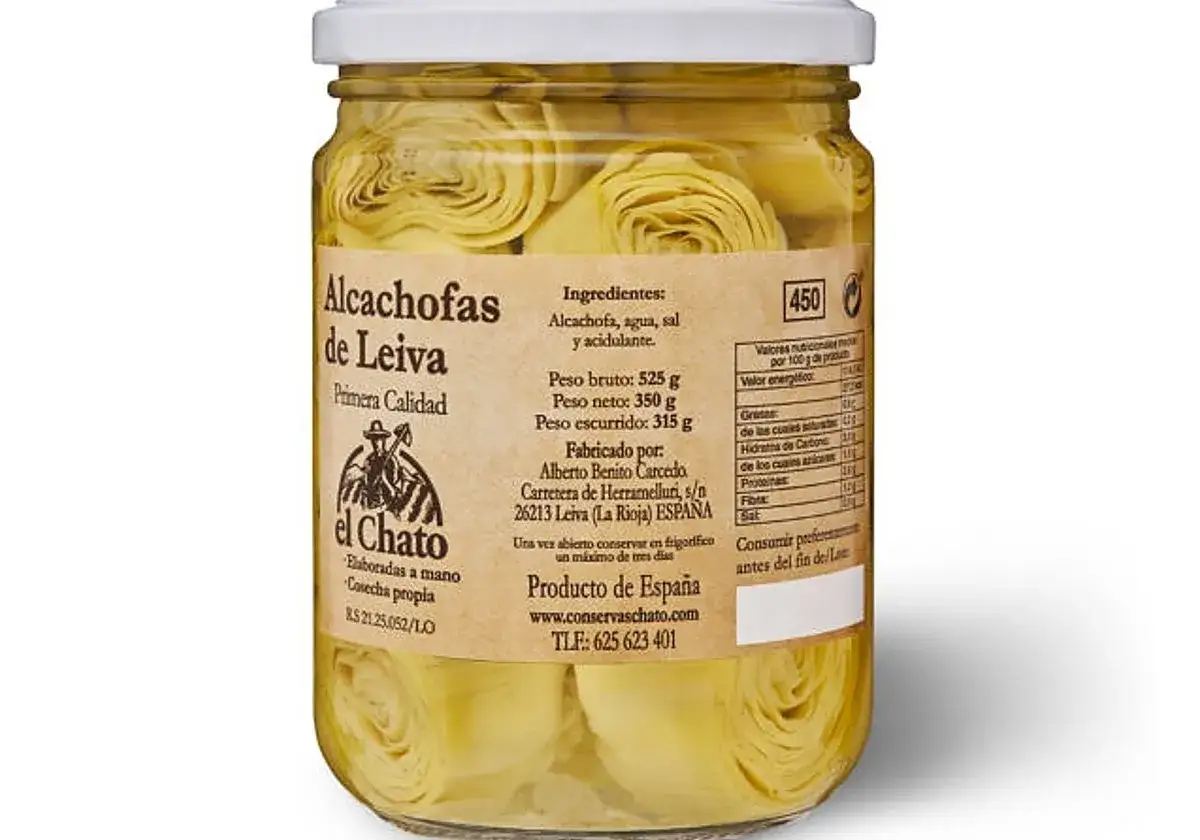 Tarro de corazones de alcachofa de Leiva, primera calidad, elaboradas a mano y de cosecha propia.