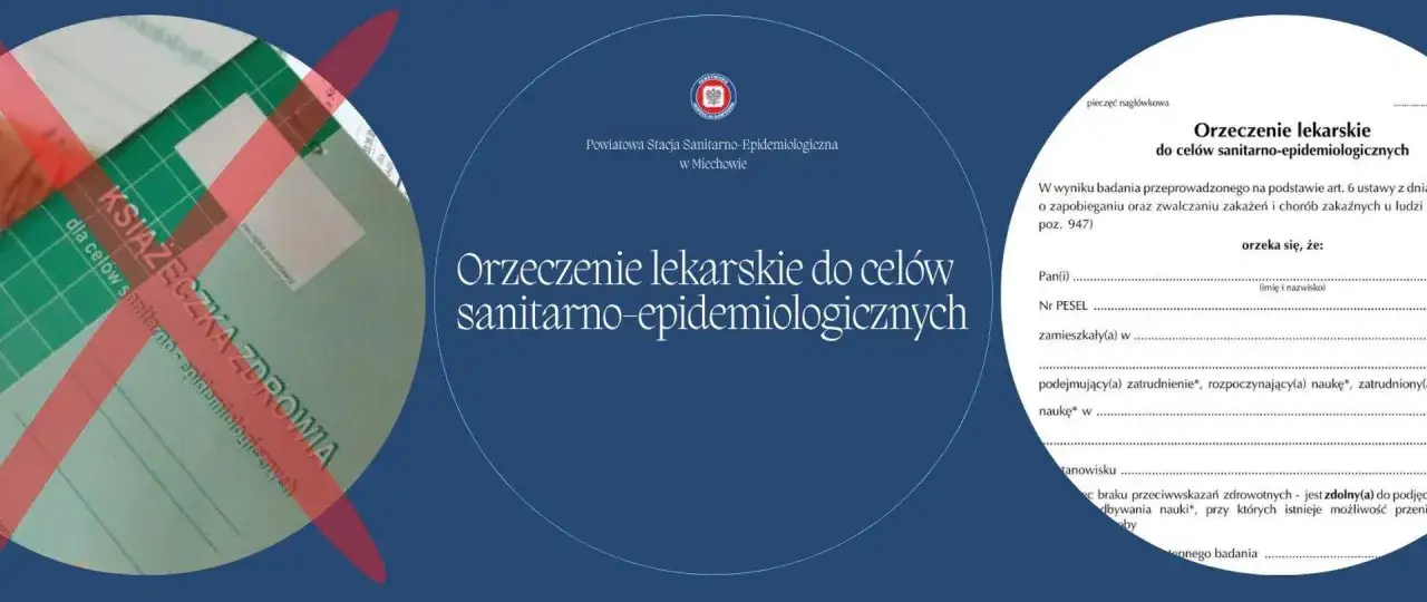 Książeczka zdrowia do celów sanitarno-epidemiologicznych, znana jako książeczka sanepidowska, zawiera dane osobowe i orzeczenie lekarskie.